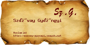 Szávay Gyöngyi névjegykártya